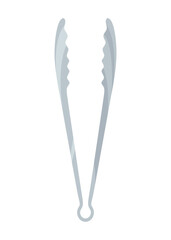 Stainless tongs ready for grilling, long metal arms with serrated tips, textured handle for secure grip, studio white background, lifestyle and product use context