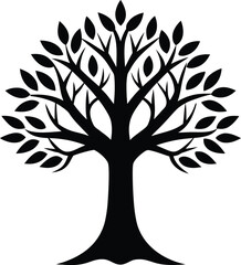 Obraz premium Simple stylized tree icon on a clean white background