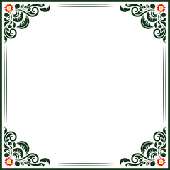 Elegant Floral Corner Frame with Traditional Scrollwork