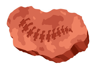 Dinosaur fossil skeleton bones, excavations of archeology isolated. Prehistoric reptile skeletons lying underground. Cartoon paleontological artifact