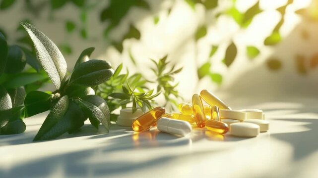 Video A collection of prescription and over-the-counter medications arranged on a flat surface