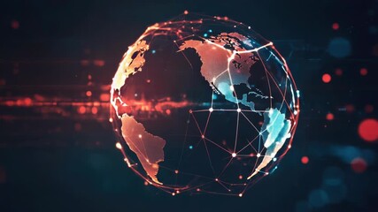 Video A detailed globe with map lines and dots, perfect for representing global data or geographical information