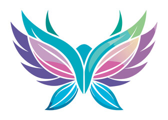 vector silhouette angel wings logo silhouette, black angel wings logo icon design vector, flying eagle bird wing vector silhouette, wings logo icons vector silhouette design on white background.