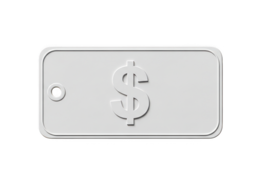 Price tag label with dollar currency symbol in transparent background
