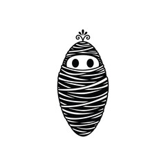 Cute Wrapped Mummy Character With Peeking Eyes.