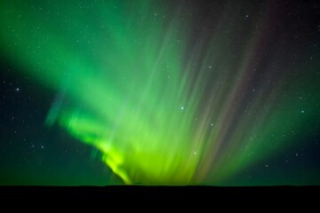 View of the aurora borealis northern lights green sky night landscape