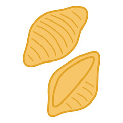 Italian conchiglie pasta shells simple drawing