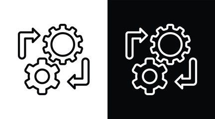 workflow Two-tone version in black and white background