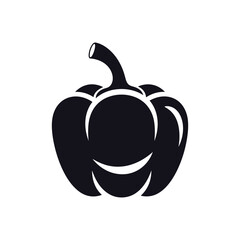 Black Bell Pepper Icon Illustration Vector.