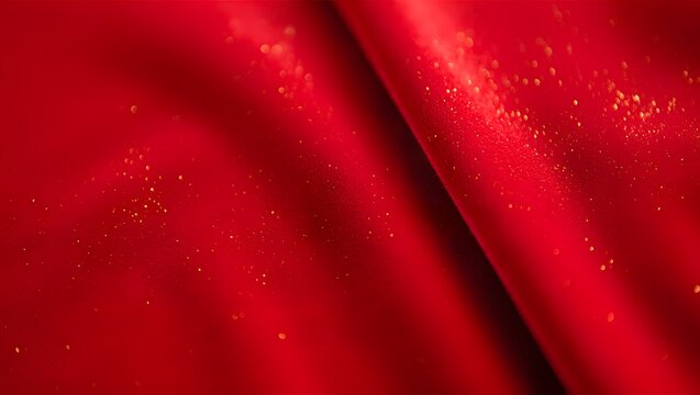 Close up of a shimmering red fabric with subtle texture and highlights