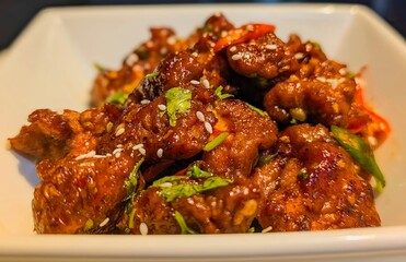 Crispy Chilli Chicken with Sesame and Herbs
