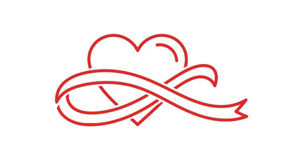 Elegant heart and ribbon design perfect for Valentine's Day, romantic gestures, and expressing love and affection in a modern, minimalist style