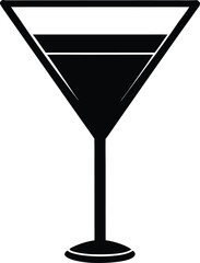 Modern cocktail glass icon with refreshing drink