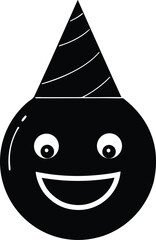 Happy emoji wearing a festive party hat for celebrations