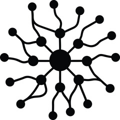 Abstract neural network icon with connected nodes and lines