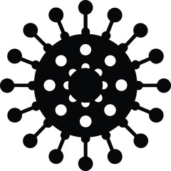 Abstract scientific illustration of a virus particle structure