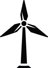 Clean and modern wind turbine icon for renewable energy and sustainability