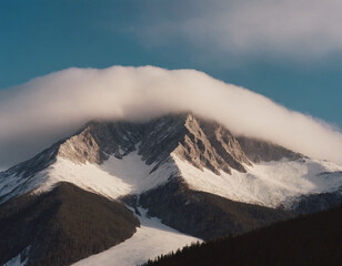 snow covered mountains in winter