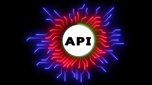 Abstract api technology loop motion graphic