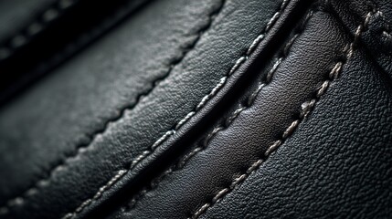 Black leather texture with stitching detail