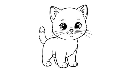 Obraz premium Cat – Kitten - A kitten cat in its natural environment, highlighting its appearance, early development, and typical behavior. 