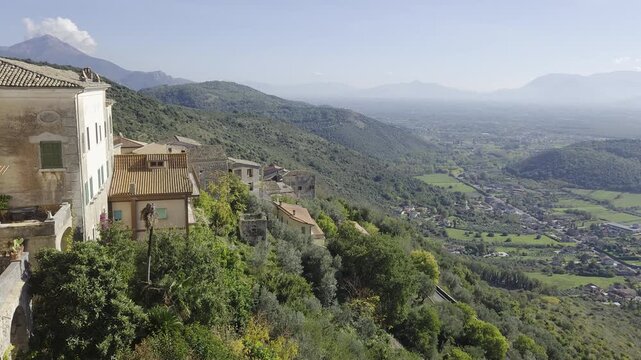 The landscape around Rocca d'Arce, a small town in the province of Frosinone, Italy.