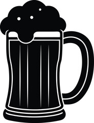 Stylized beer mug with foam and condensation for beverage branding