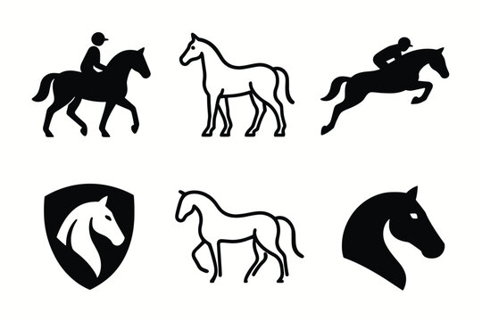 Horse silhouette collection: equestrian icons and designs