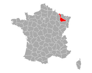 Obraz premium Karte von Meurthe-et-Moselle in Frankreich