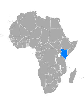 Karte von Kenia in Afrika