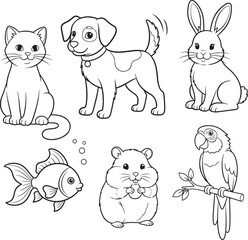 set of funny animals