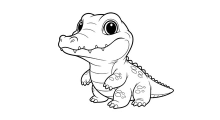 Fototapeta premium Crocodile – Hatchling - A hatchling crocodile in its natural environment, highlighting its appearance, early development, and typical behavior