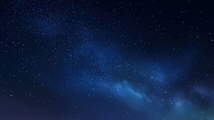 Deep Blue Night Sky Filled With Sparkling Stars and Milky Way Galaxy Formation
