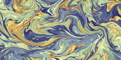 A stunning fusion of blue yellow tones blending seamlessly in a fluid abstract artwork that conveys a sense of freedom and joy.