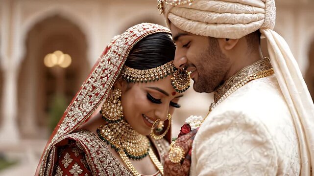 Sacred Embrace A Beautiful Indian Bride's Tender Moment
