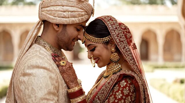 Sacred Embrace A Beautiful Indian Bride's Tender Moment
