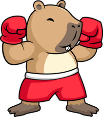 Funny Boxing Capybara Character MascotFunny Bee Character Performing Pressure Cleaning