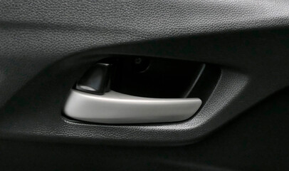 Car door handle with lock button