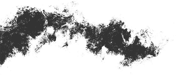 Dark grey abstract textured grunge brush stroke on white background vector