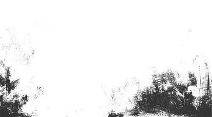 Black and white textured grunge overlay with abstract distressed marks and speckles vector