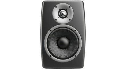 Studio monitor speaker isolated on white professional audio equipment for music production and sound engineering applications