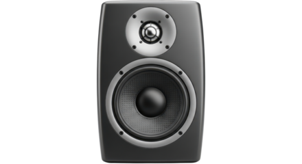 Studio monitor speaker isolated on white professional audio equipment for music production and sound engineering applications