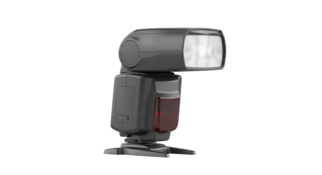 External flash speedlight for DSLR cameras professional photography lighting equipment isolated on white background