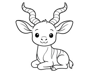 Charming Cartoon Impala Vector Image with Adorable Features for Creative Children Art