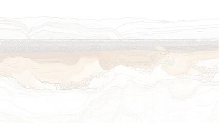 Fototapeta na wymiar Abstract layered geological strata with textured rock formations and flowing lines background