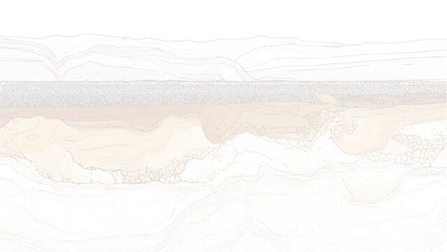 Abstract layered geological strata with textured rock formations and flowing lines background
