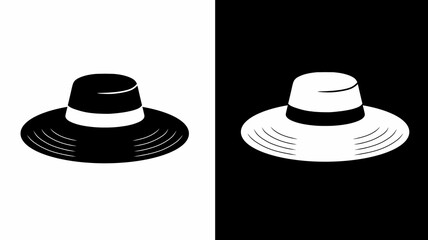 Elegant Wide Brim Hats in Black and White Fashion Accessories