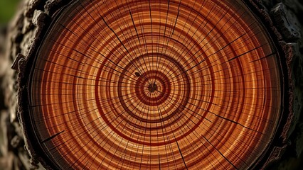 crosssection. A detailed cross-section of a tree stump, highlighting natural wood grain and age rings in even lighting. gardening catalogs.