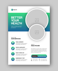 Medical Healthcare Flyer Design Template Or Brochure Cover Design Template