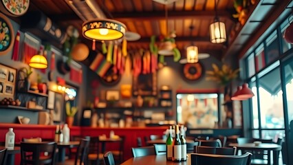 taqueria. Authentic Mexican restaurant interior featuring vibrant cultural decor and warm ambient lighting. event programs, museum guides, designed for cultural heritage projects and event programs.